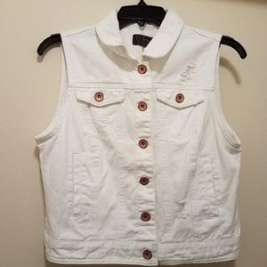 White Jean Vest